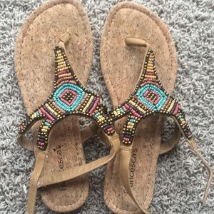 Francesca's beaded cork sandals